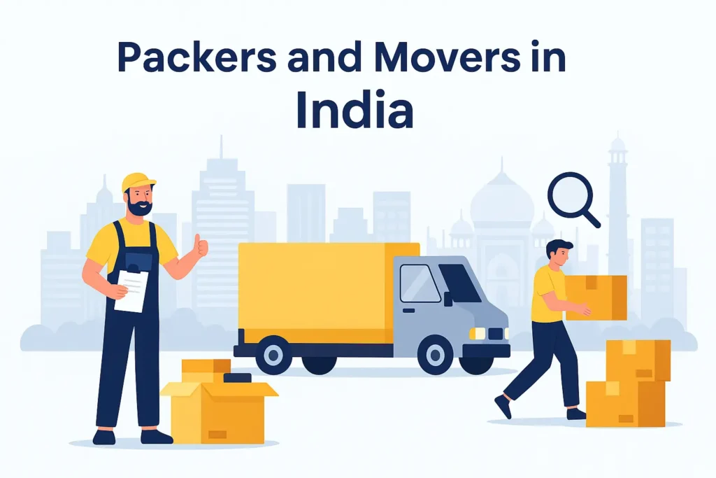 India transport and logistics solutions illustration