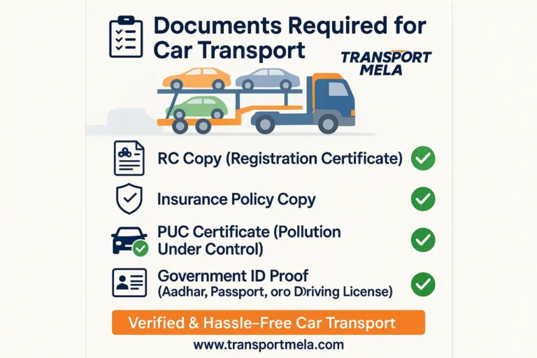 Car Transport - Noida to Bangalore 6 documents required for car transport transport mela